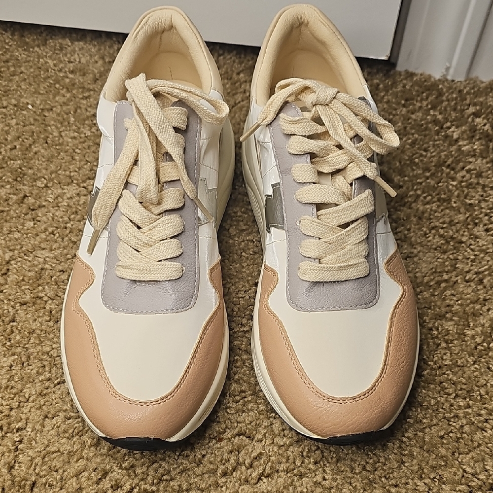 White Raven Women's Stylish Cream‎ and Tan Women's Sneakers